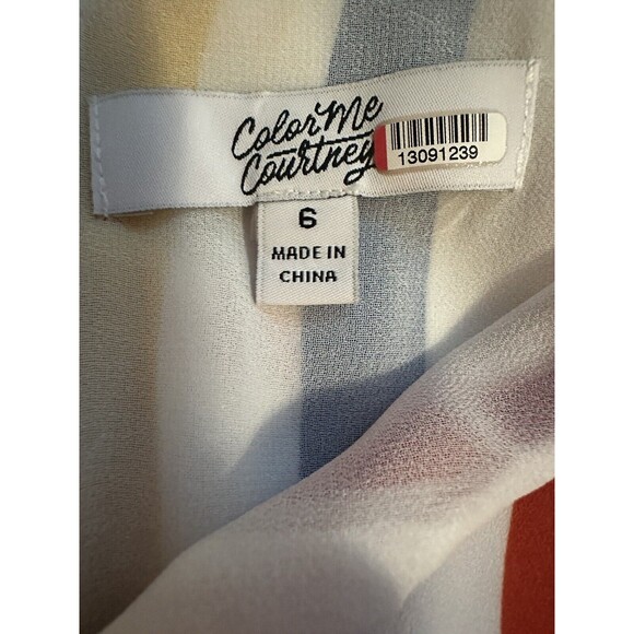 COLOR ME COURTNEY Sheree Colorful Striped Jumpsuit SIZE 6 - Picture 6 of 11
